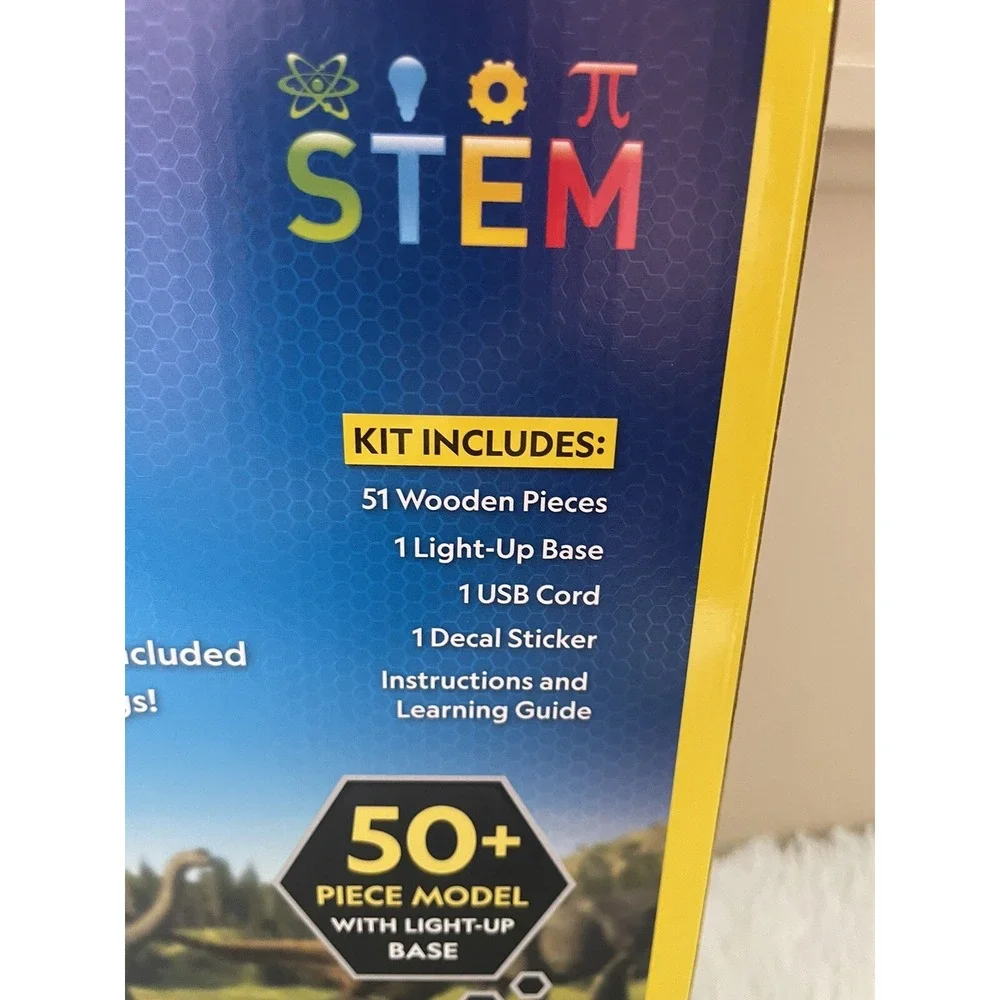 National Geographic‎ Motorized T. Rex Model STEM Kit 50+ Pc Wooden Dinosaur New